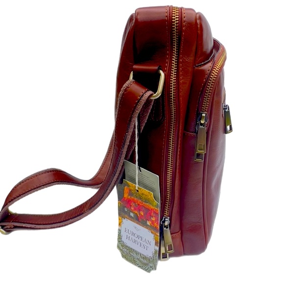 🆕 NWT Old Angler Firenze Cognac Leather Briefcase/Messenger Bag - Picture 3 of 16